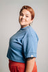 Camiseta Básica Agroecológica - Fit Cropped - Azul Jenipapo